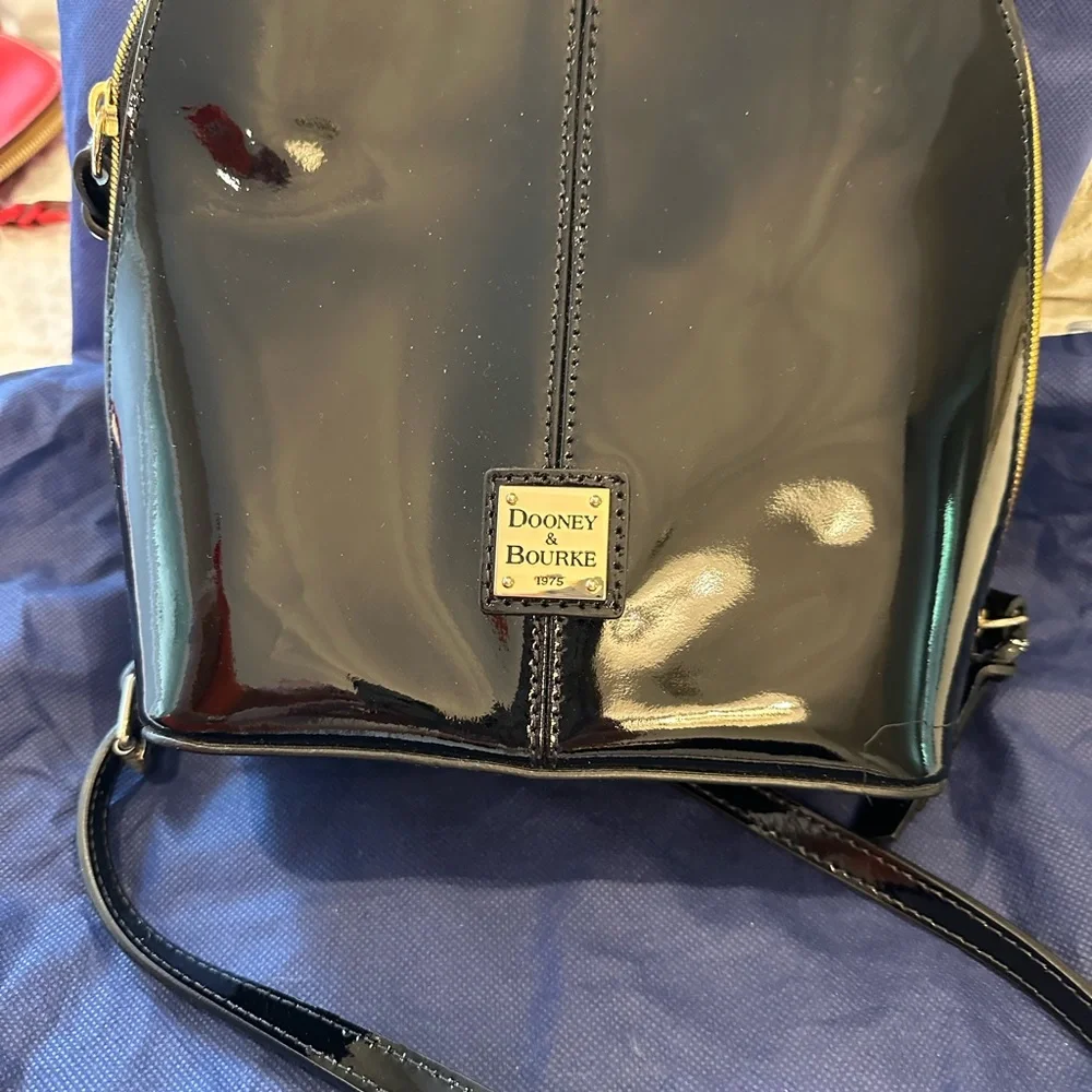 Dooney & Bourke Black Patent Leather Crossbody Bag